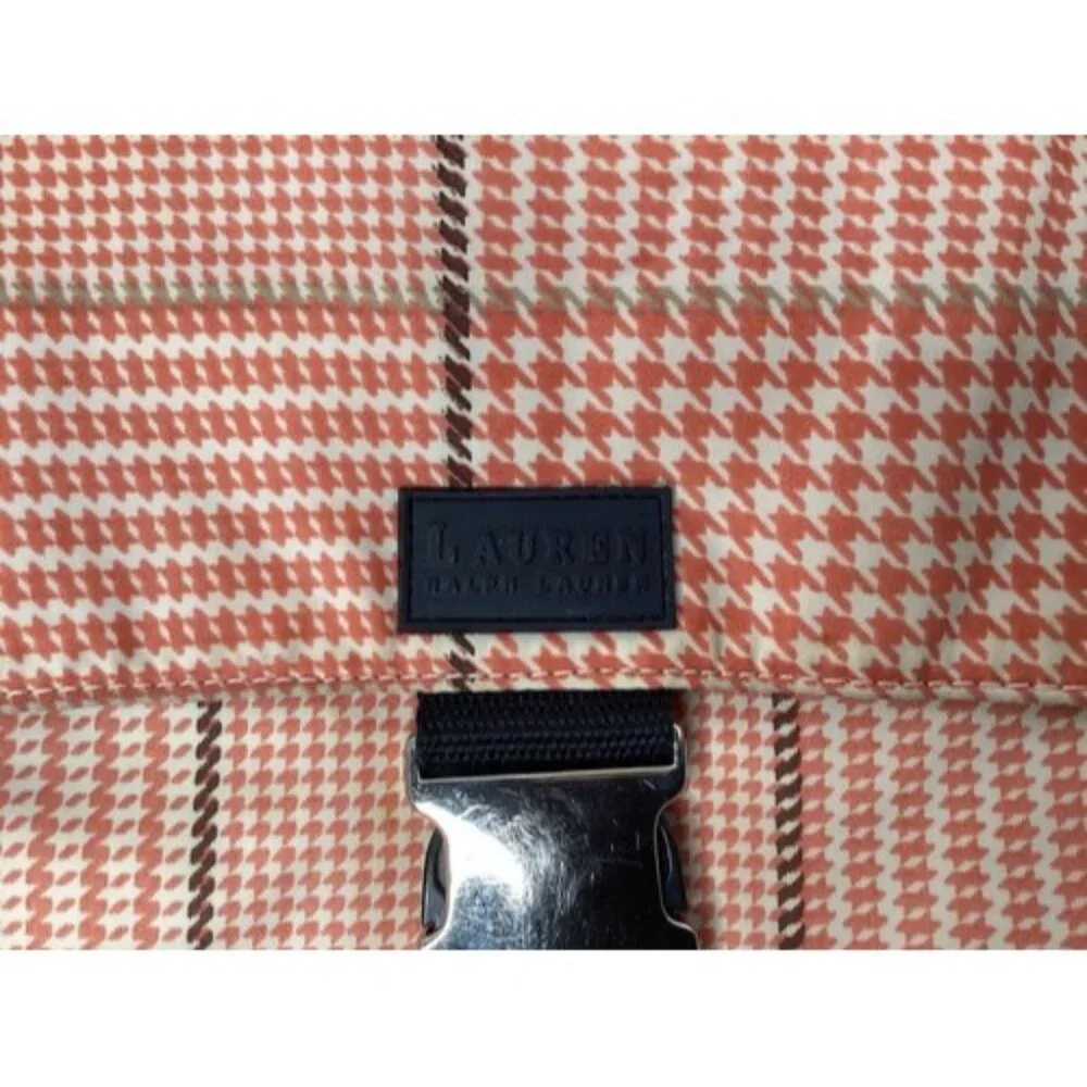 Vintage Ralph Lauren Crossbody Bag Purse Pink Houndstooth 4 Pockets - READ - Picture 2 of 7